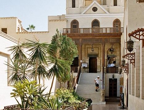 Hanging Church (Al-Muallaqa) in Cairo, Egypt, showcasing its historic architecture and religious significance