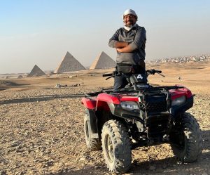 Desert safari adventure near the Pyramids of Giza, Egypt